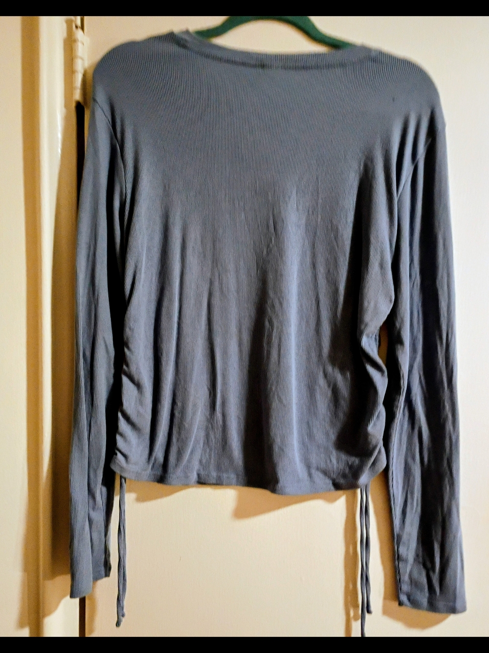 Old Navy Long Sleeve Scoop Neck Top in Slate Blue Large